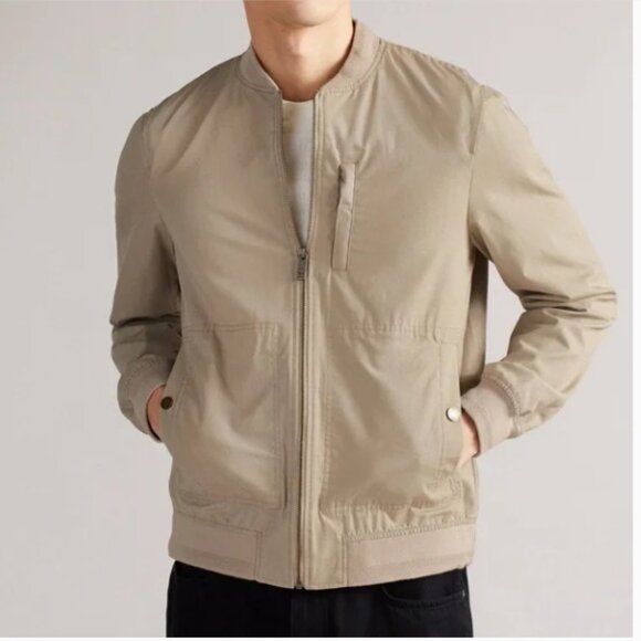 Ted Baker London Men's Cotton Blend Bomber Jacket Stone Ted Size 5 / US Size XL - Picture 1 of 16